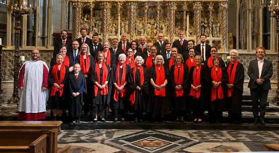 St Peter's Church choir singing during a church service